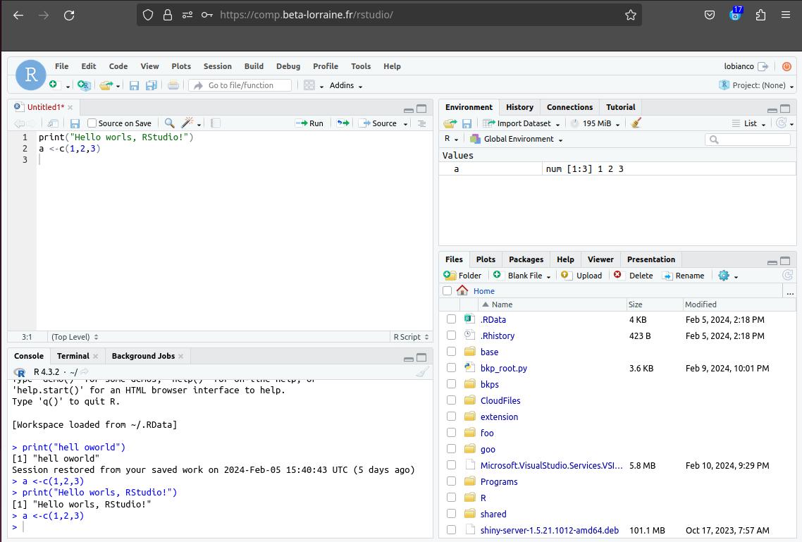 RStudio screenshot